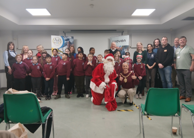 Green Blue Simple Pattern Christmas Page Border Document A4 Landscape 